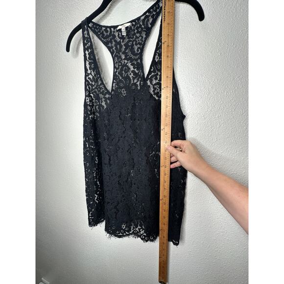 Joie Black Floral Lace Sleeveless Racerback Tank Top M - Picture 11 of 11